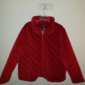 Denim & Co Quilted,  Puffer Full lined Red Coat.